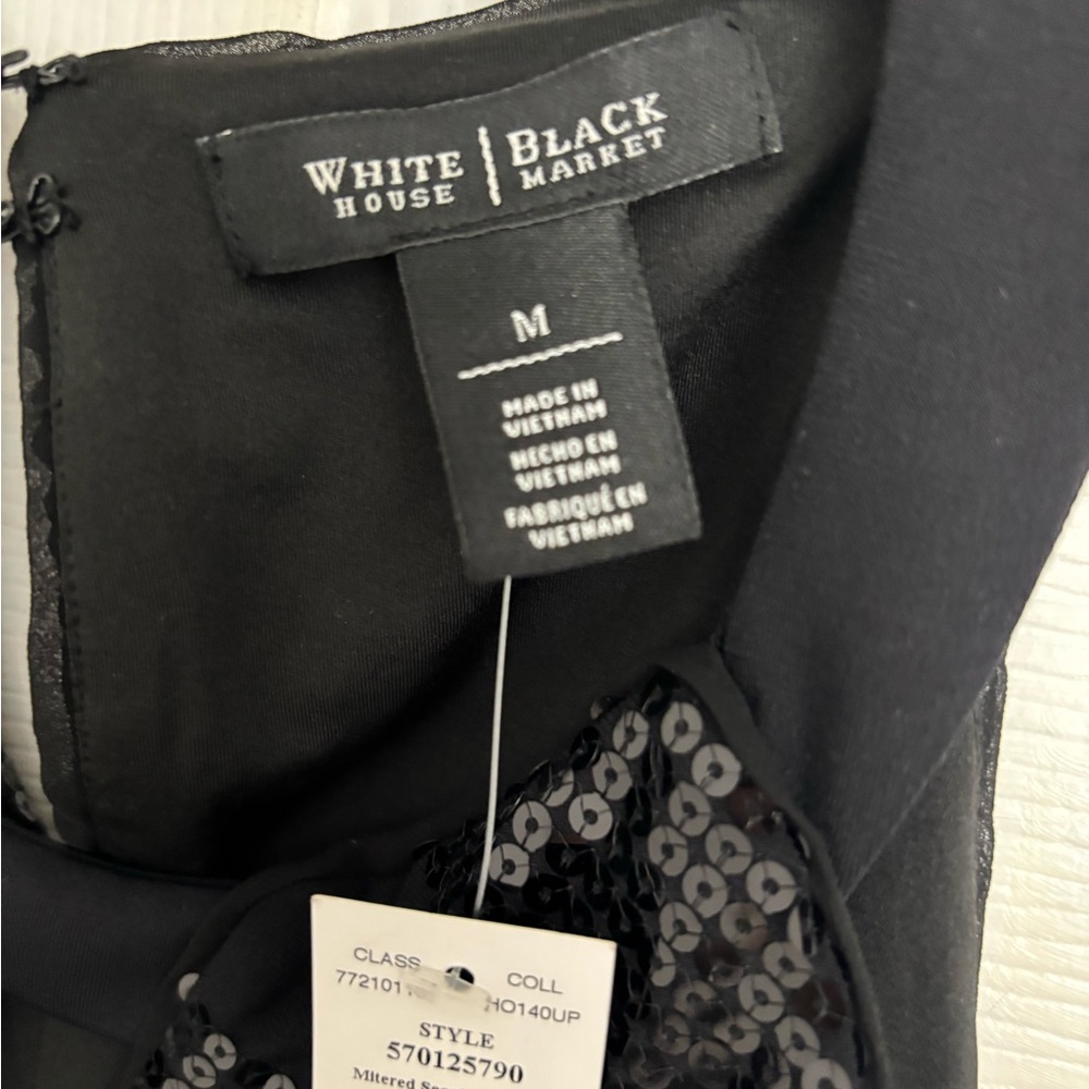 NWT WHBM  black sequin halter top - Picture 7 of 8